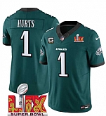Men & Women & Youth Philadelphia Eagles #1 Jalen Hurts Green 2025 Super Bowl LIX Patch With 3-Star C Patch New F.U.S.E. Vapor Untouchable Limited Stitched Jersey,baseball caps,new era cap wholesale,wholesale hats